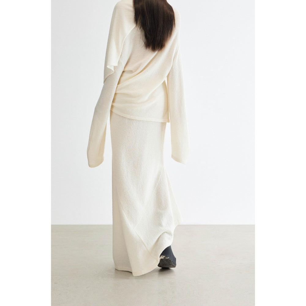 YUEXLIANG Multi-layered fold-over collar asymmetrical grainy fleece sweatshirt