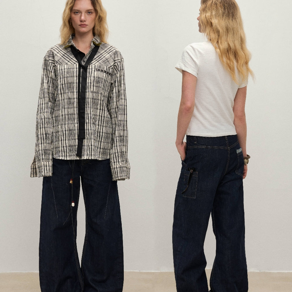 Dpercent｜Red-edge selvedge denim scimitar jeans