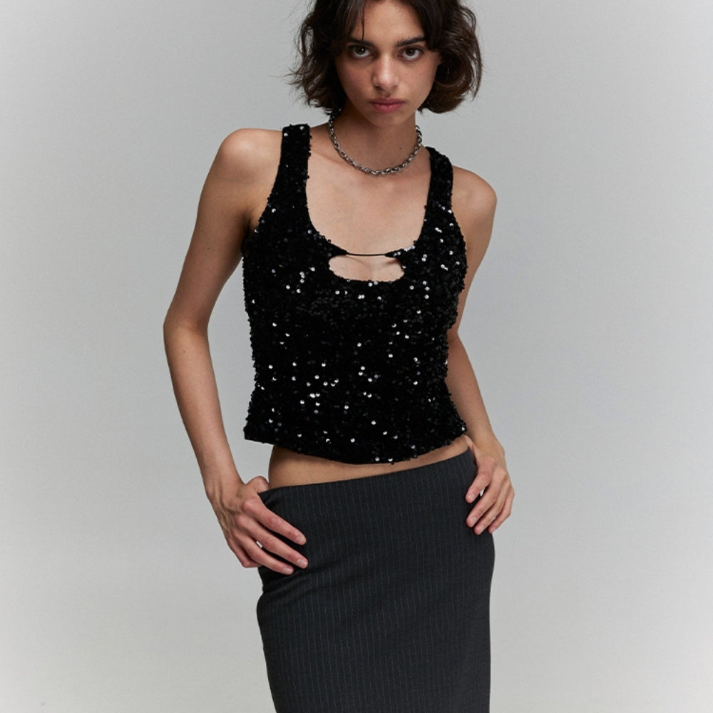 SANFRONTIERES Sparkle Tank Top
