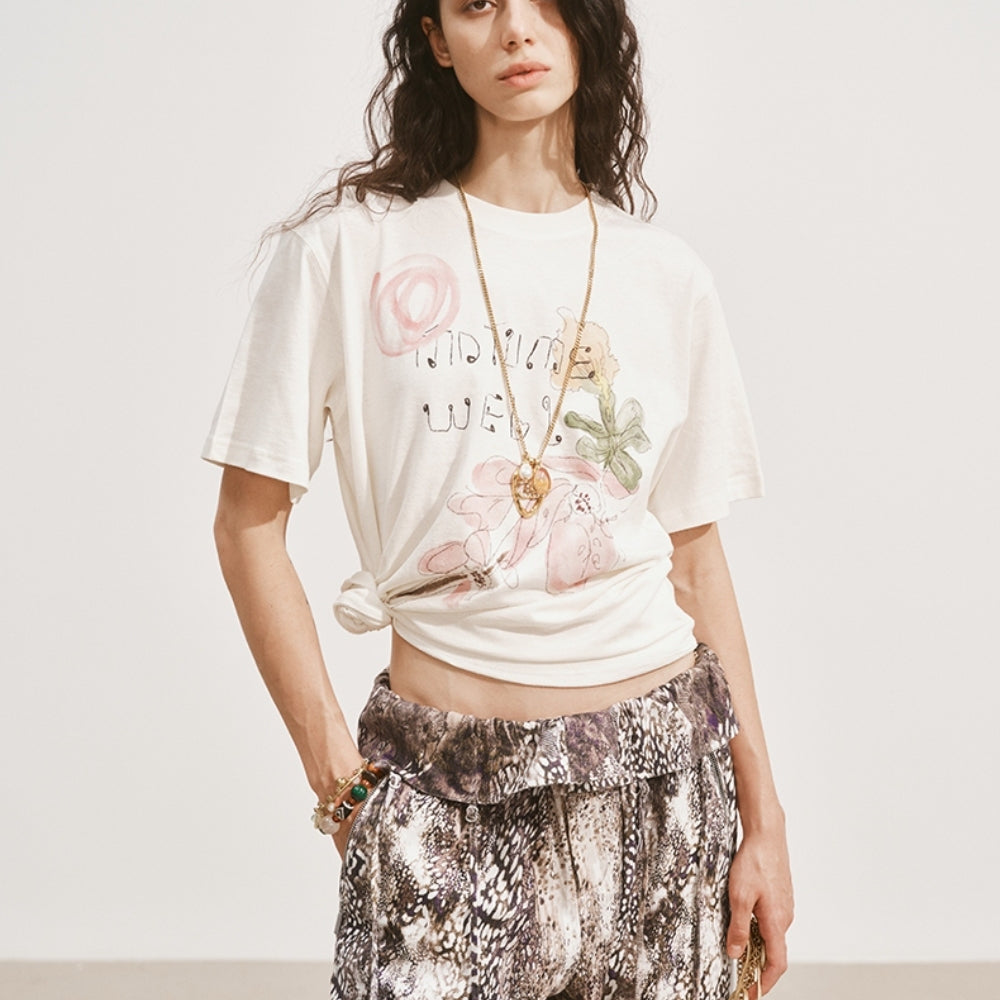 MEDIUM WELL Mulberry Silk and Cotton T-shirt