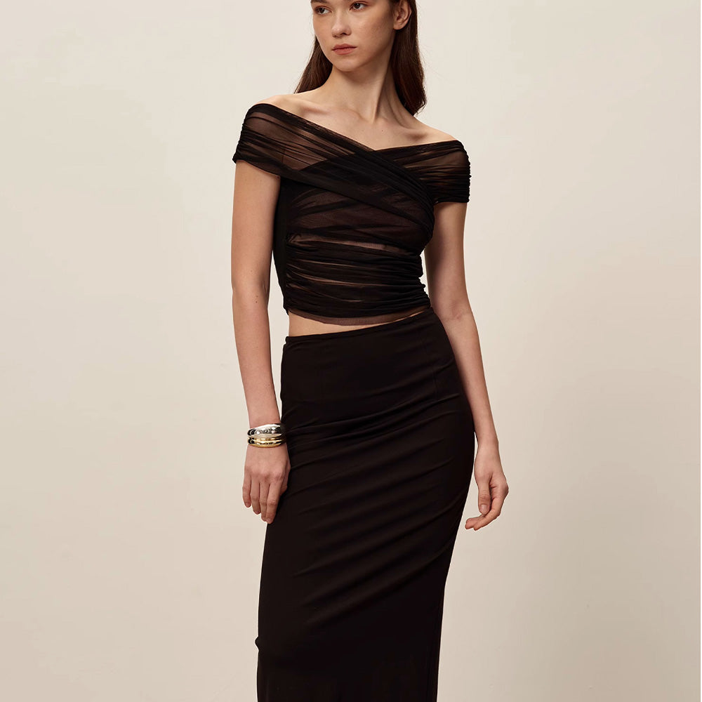 SIJIASUDIO Black Mesh Top