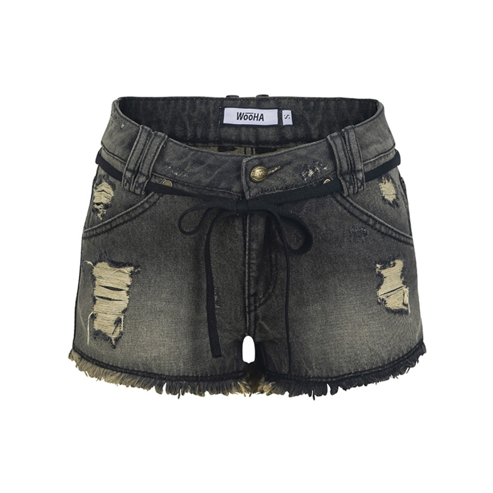 WOOHA Tied Denim Shorts