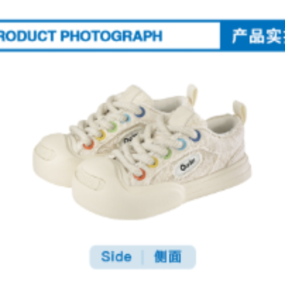 Ouder smiler open smile canvas shoes white