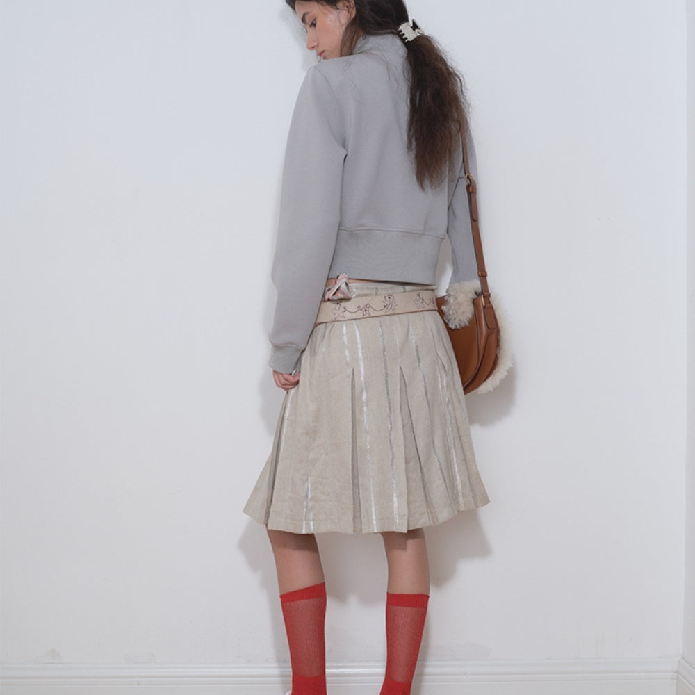 MEDIUM WELL Lurex Pleated Skirt