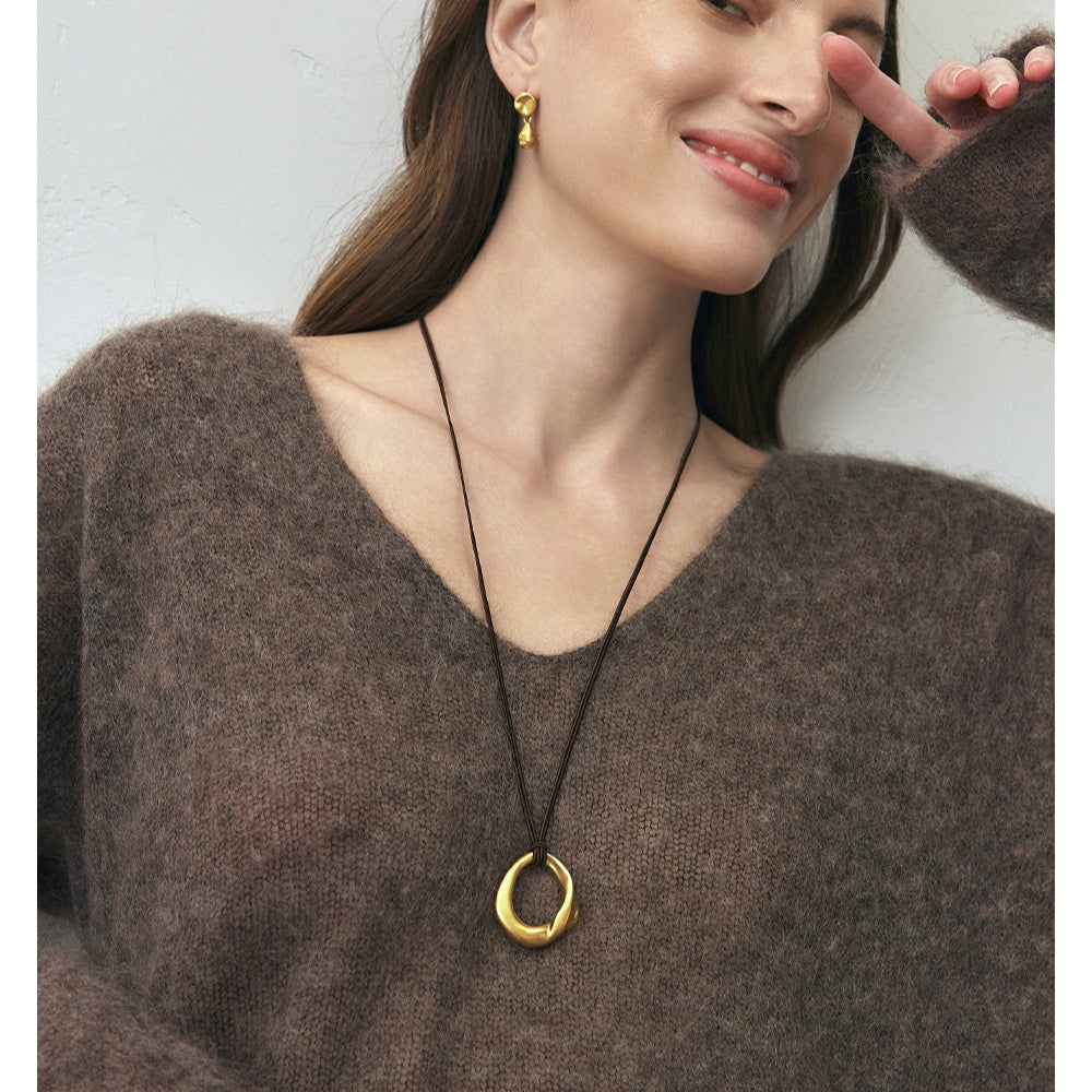 MONSECRET Circle Pendant Necklace