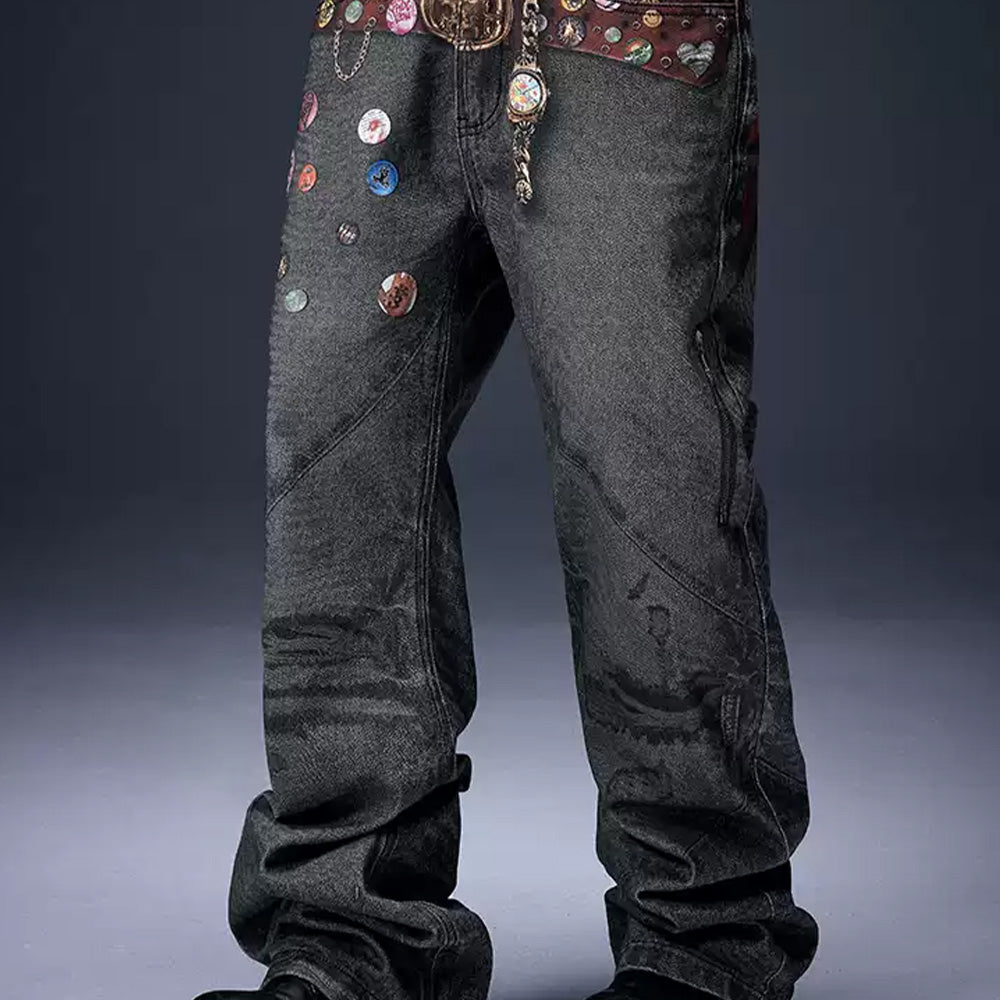 YADcrew 3D Logo Jeans