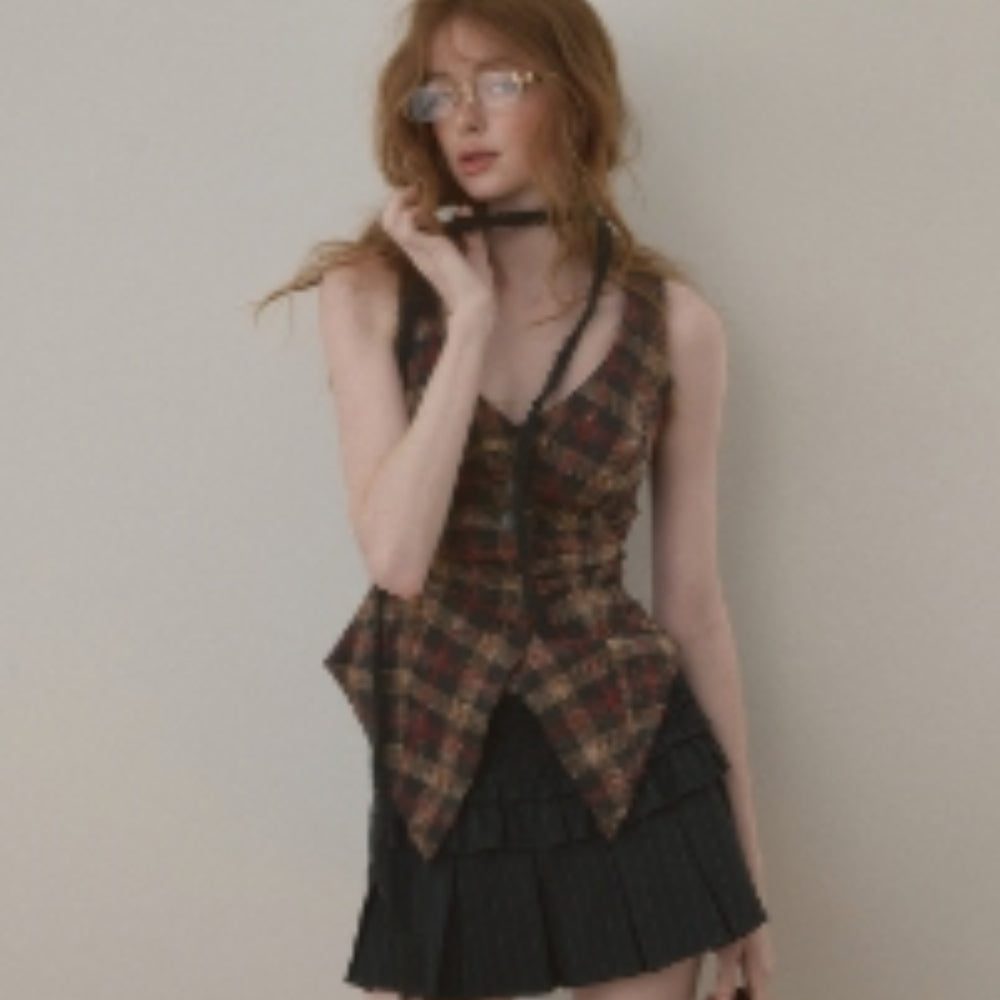WOOHA Plaid Vest