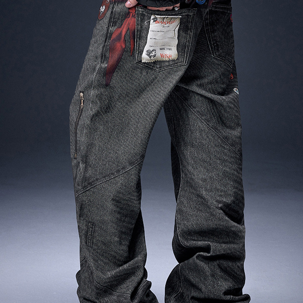 YADcrew 3D Logo Jeans