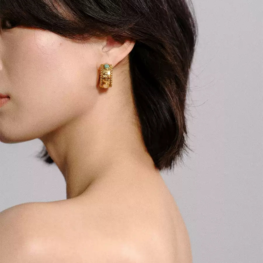 tokokkino Stone Bow Earrings