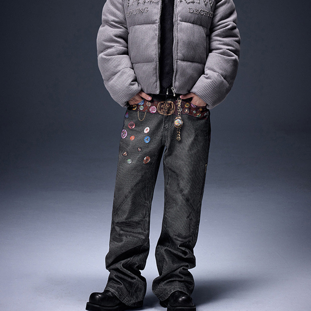 YADcrew 3D Logo Jeans