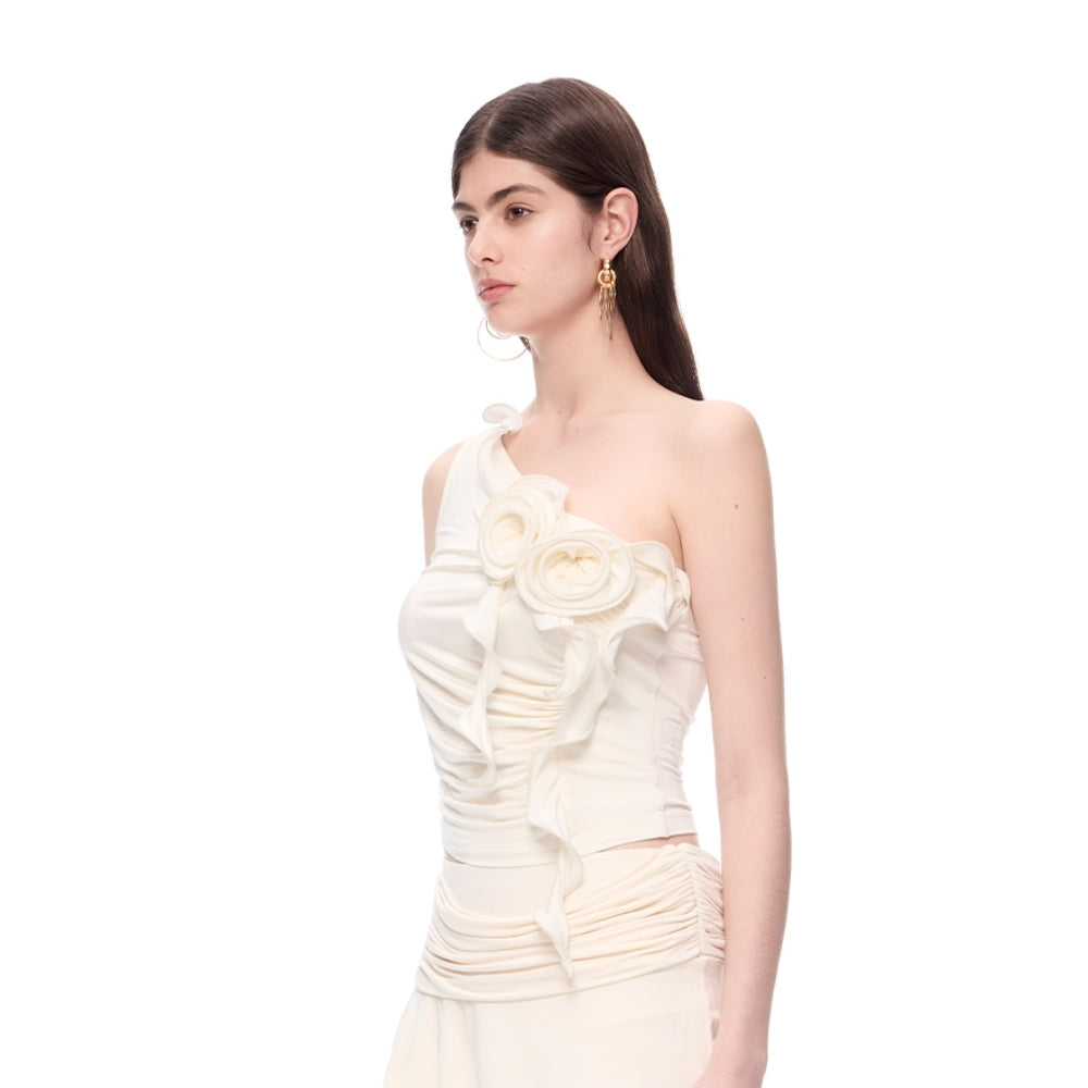 CNLEEWEI Rose Backless Top