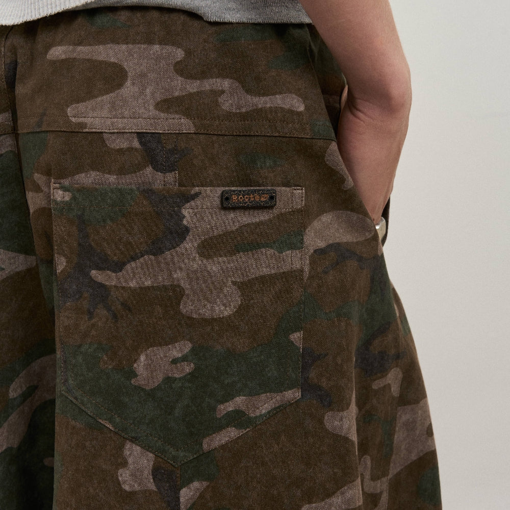 Dpercent丨Camouflage wide-leg pants