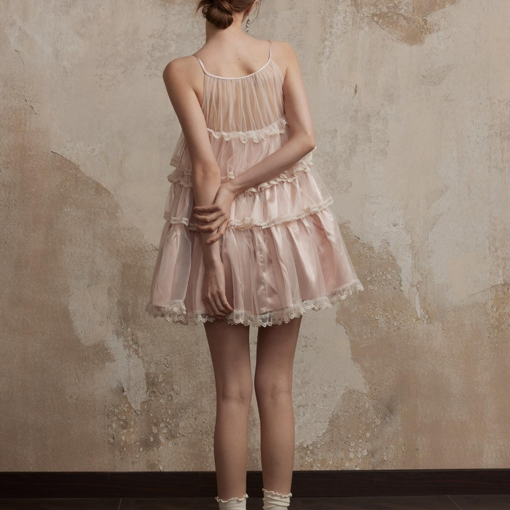 FA SOGNO Pink Lace Dress