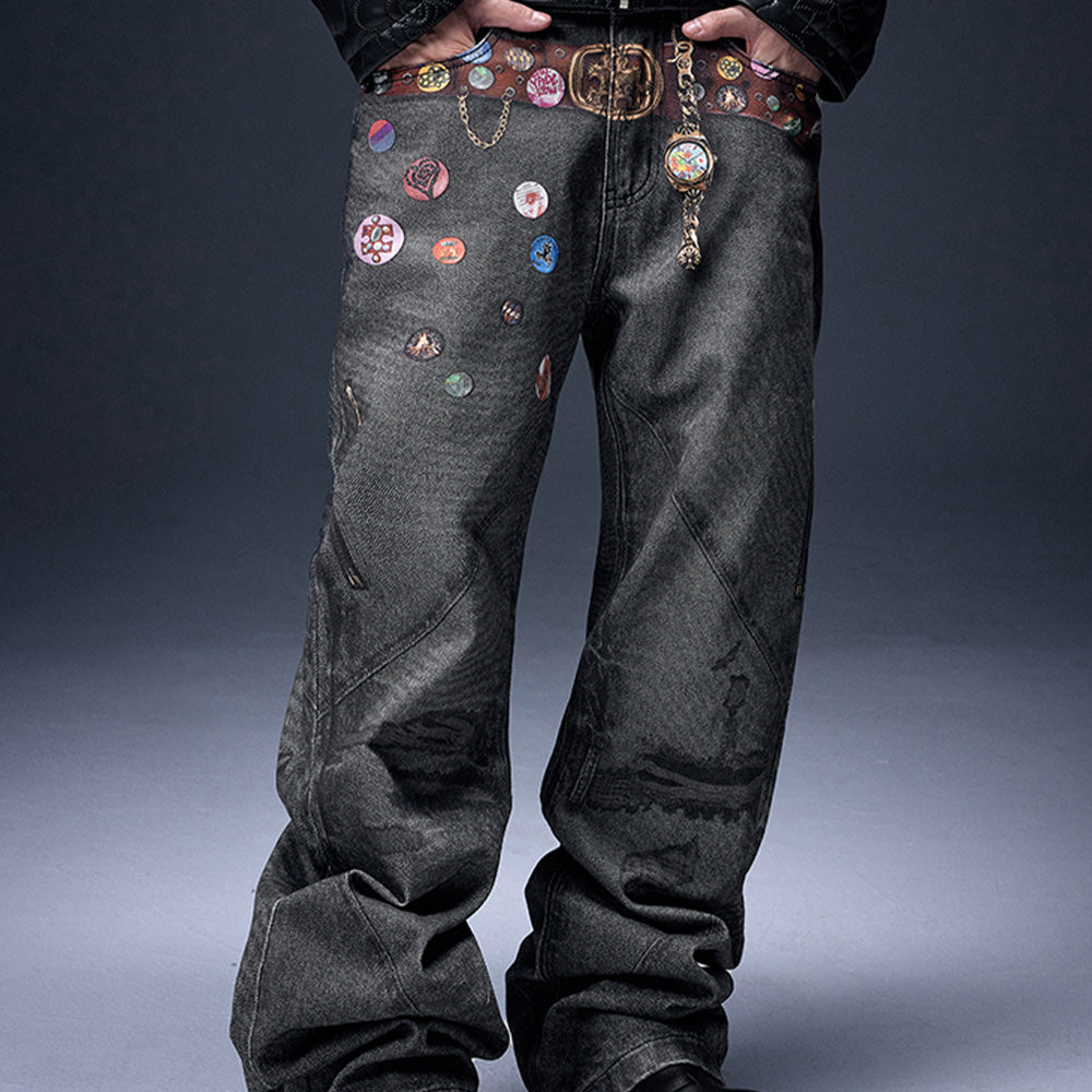 YADcrew 3D Logo Jeans