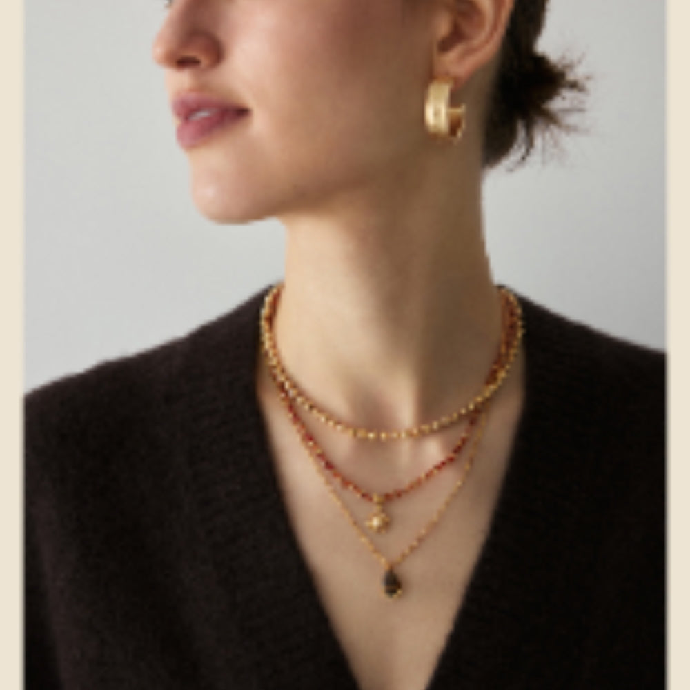 MONSECRET Red Agate Necklace