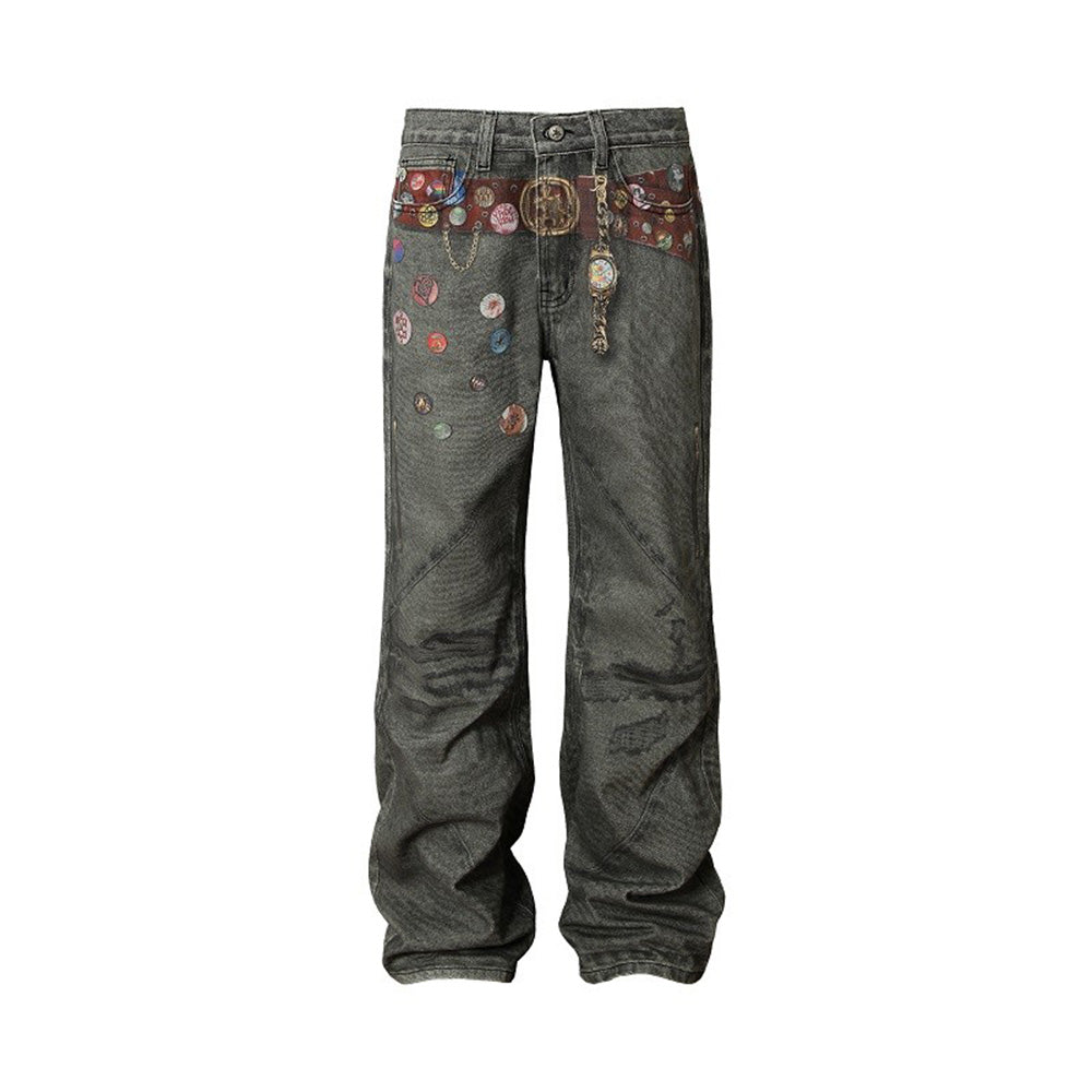 YADcrew 3D Logo Jeans
