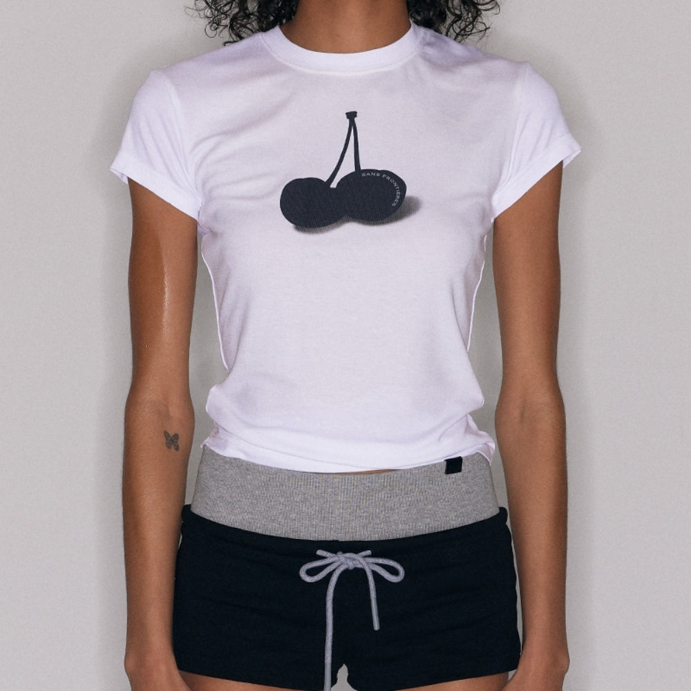 SANFRONTIERES Cherry Print Tee