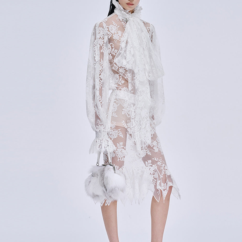 MARKGONG Lace Ruffle Shirt