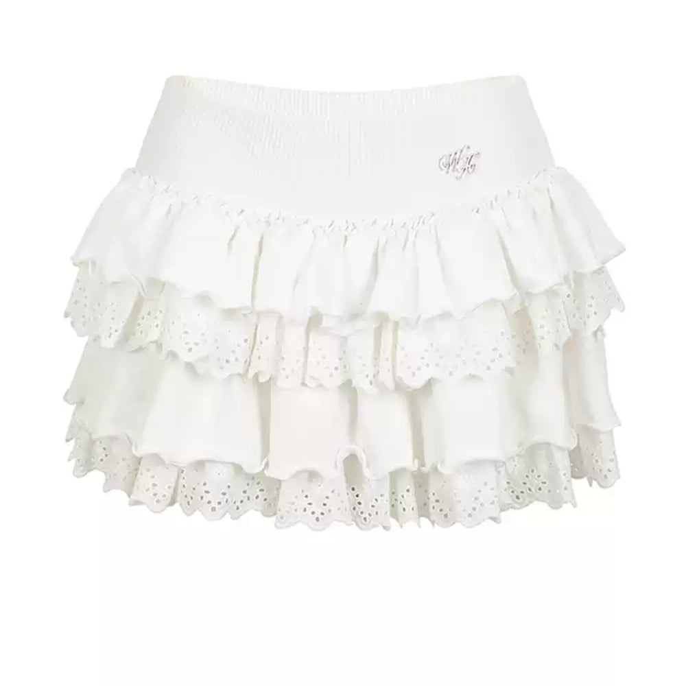 WOOHA White Tiered Skirt