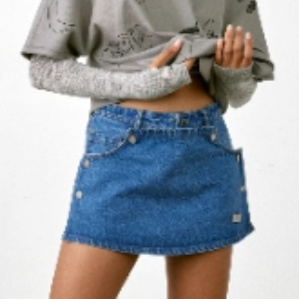 MEDIUM WELL Detachable Denim Mini Skirt