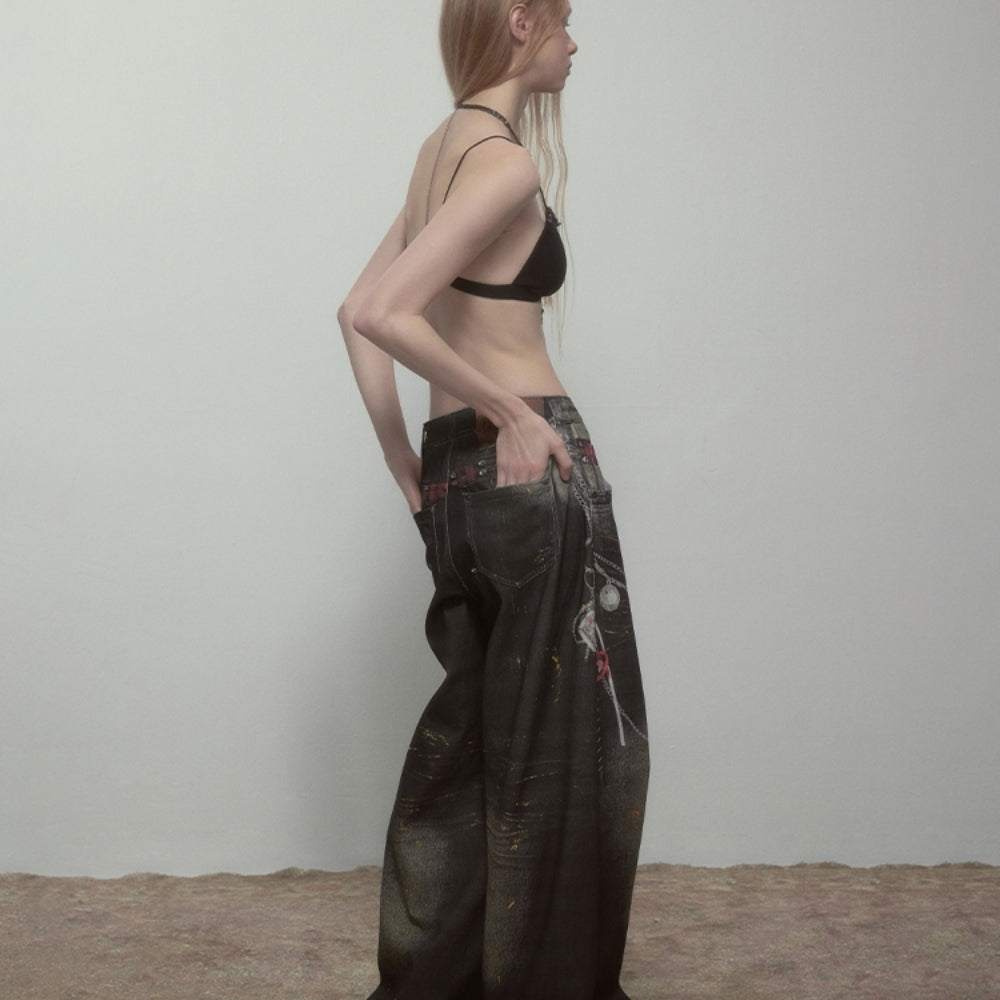 WOOHA Wide-Leg Jeans