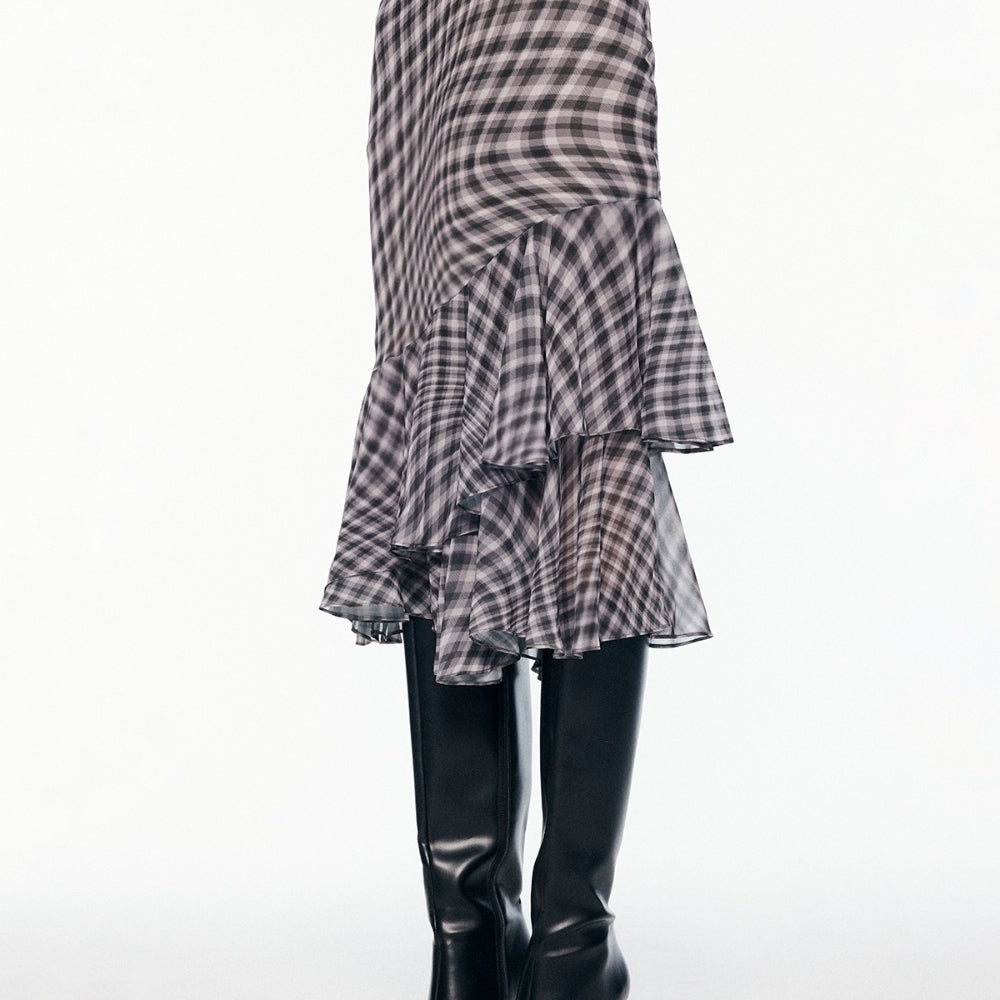 SANFRONTIERES Steam Grid Skirt