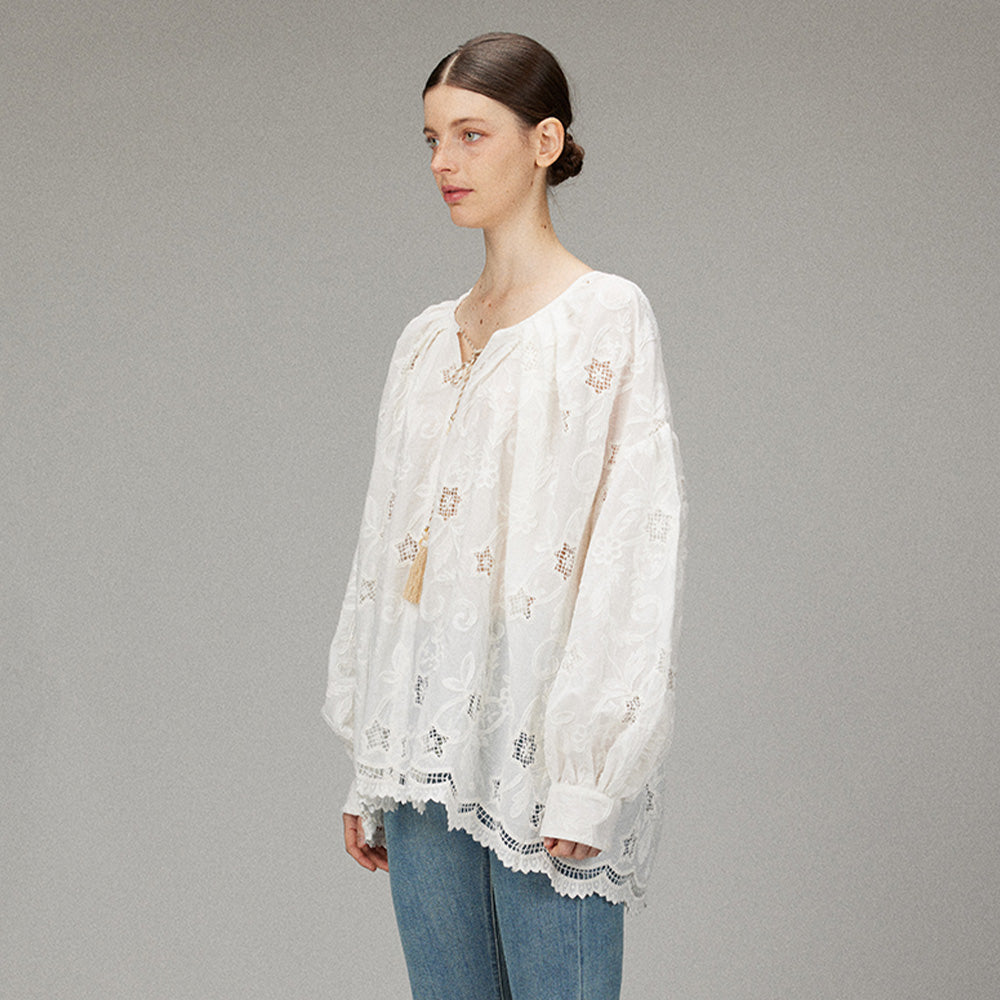 LACERTA Fringed Boho Shirt