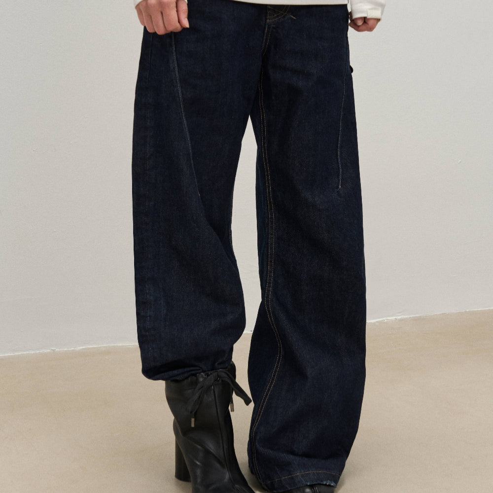 Dpercent｜Red-edge selvedge denim scimitar jeans
