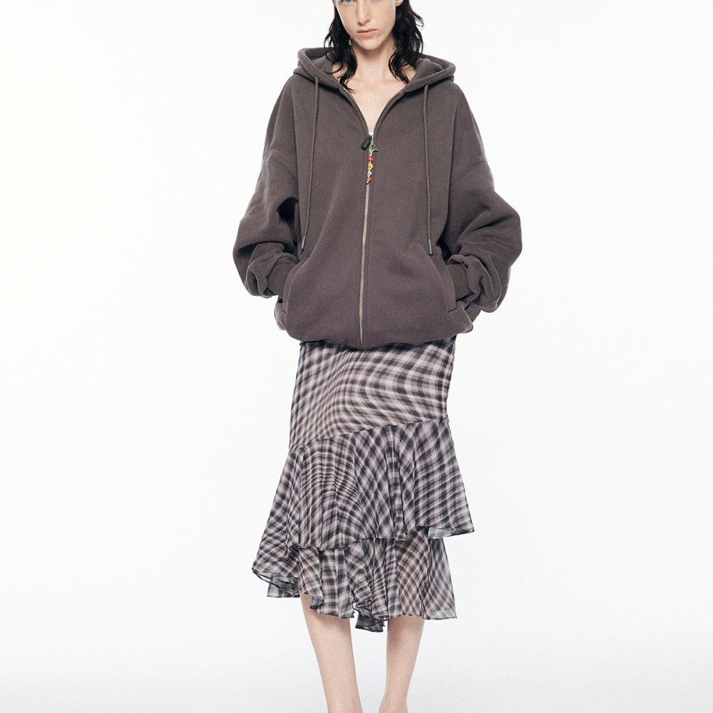 SANFRONTIERES Steam Grid Skirt