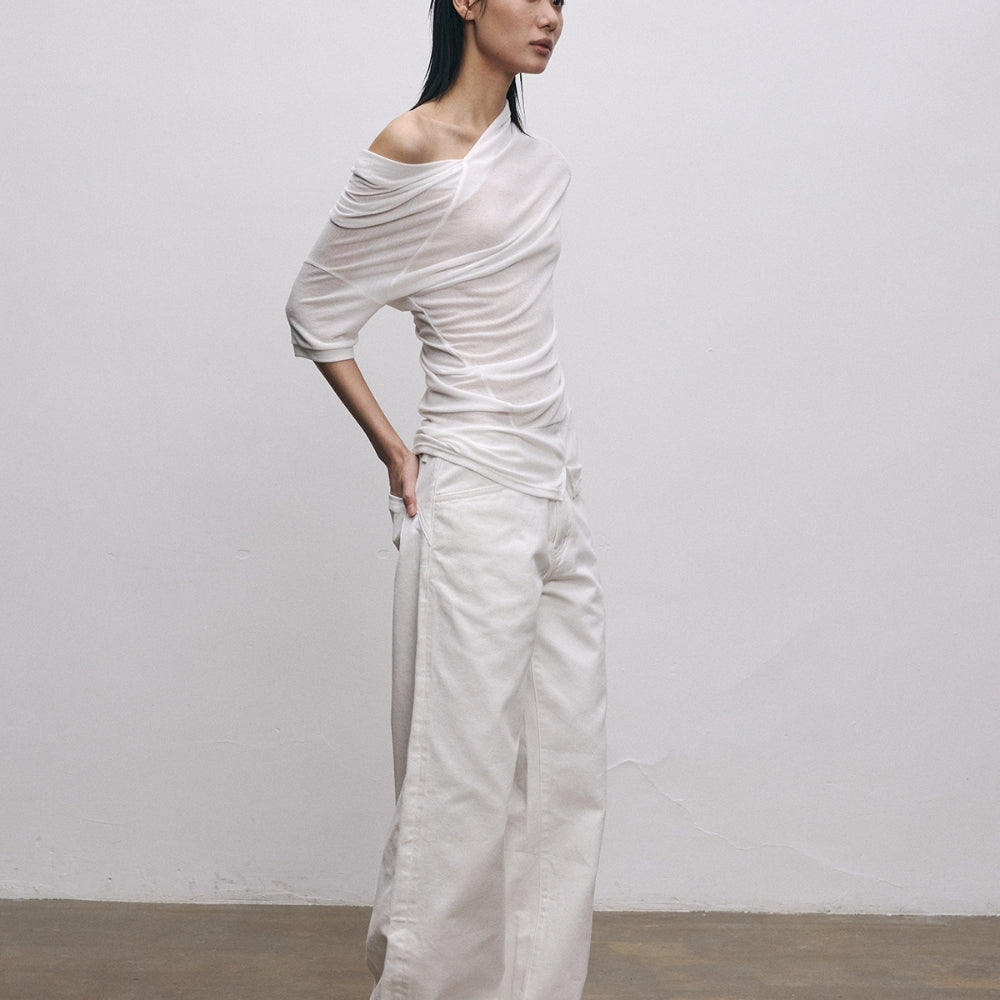 SANFRONTIERES Reversible Semi-Sheer Top