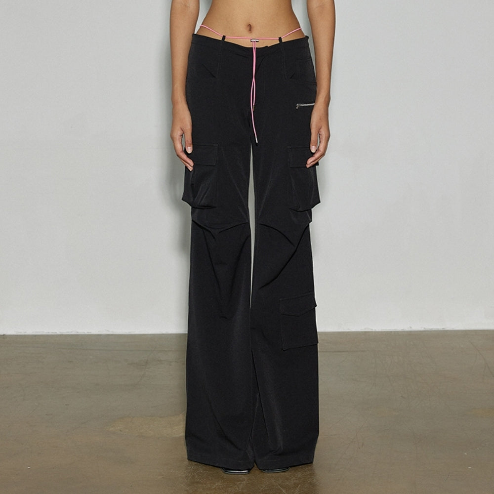 SANFRONTIERES Color-Block Parachute Pants
