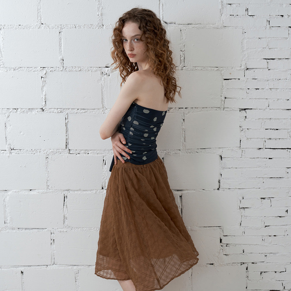 2AM POETRY Brown Ruffled Skirt