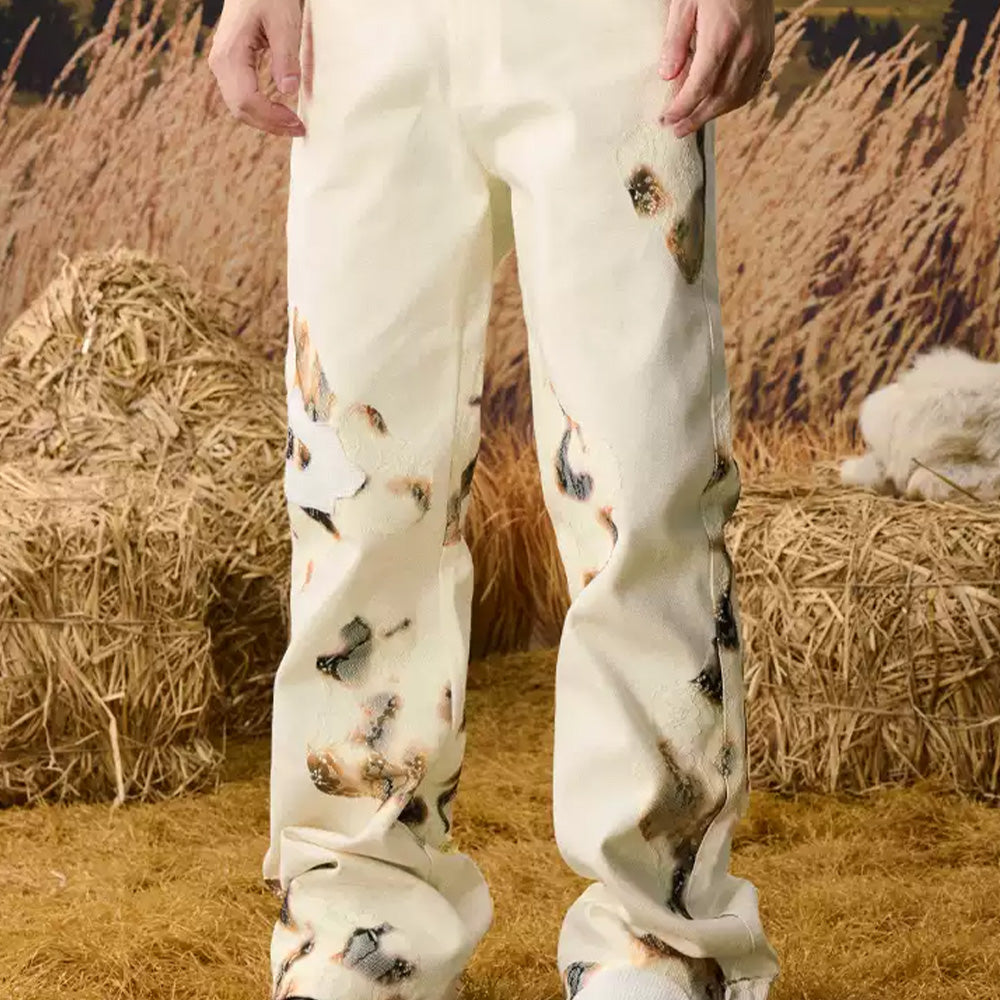 YADcrew Lace Print Jeans