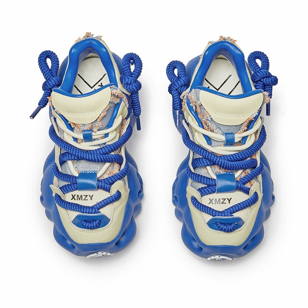 XMZY Street Style Leather Dad Shoes-Blue