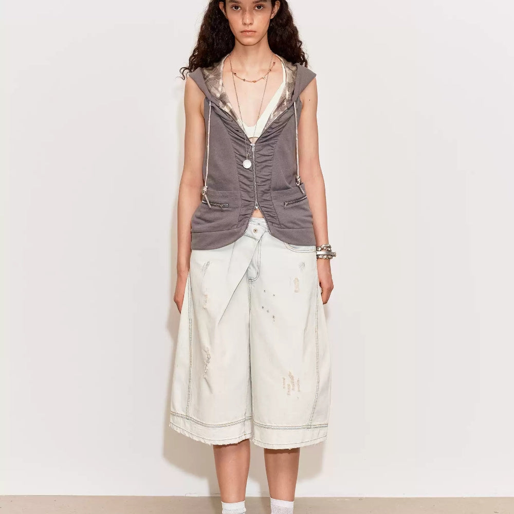 MEDIUM WELL Washed-out Denim Shorts