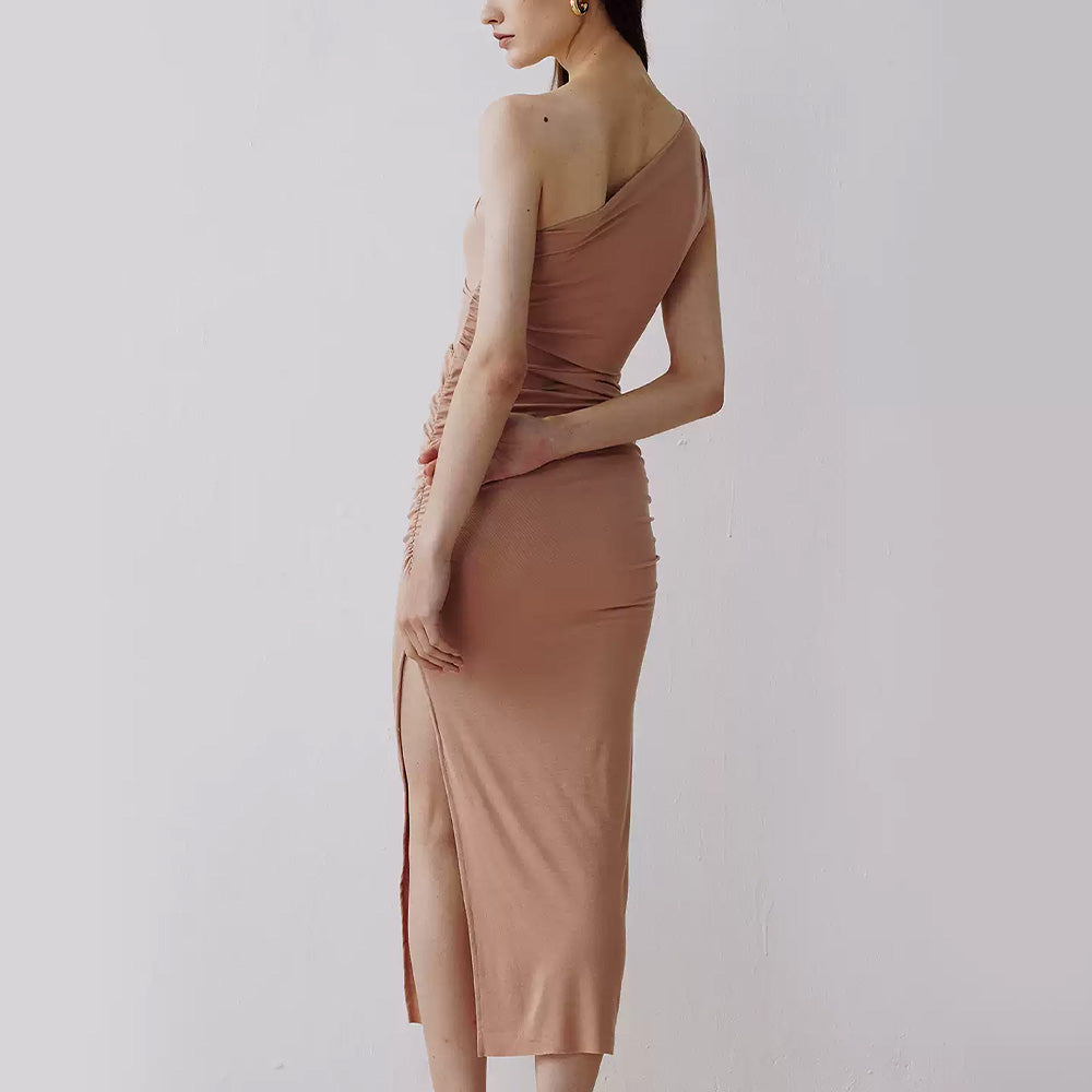 SIJIASUDIO Pink Asymmetrical Dress