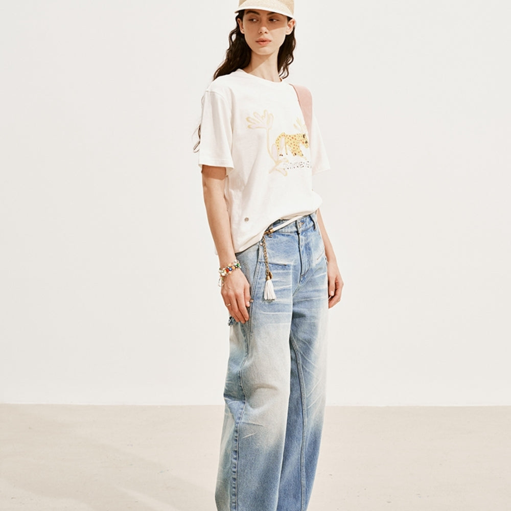 MEDIUM WELL Mulberry Silk and Cotton T-shirt