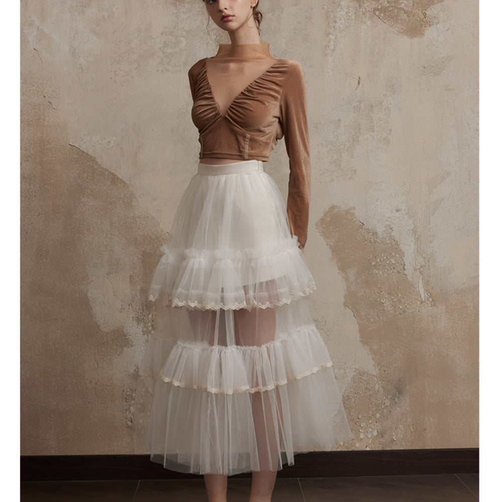 FA SOGNO White Tiered Gown