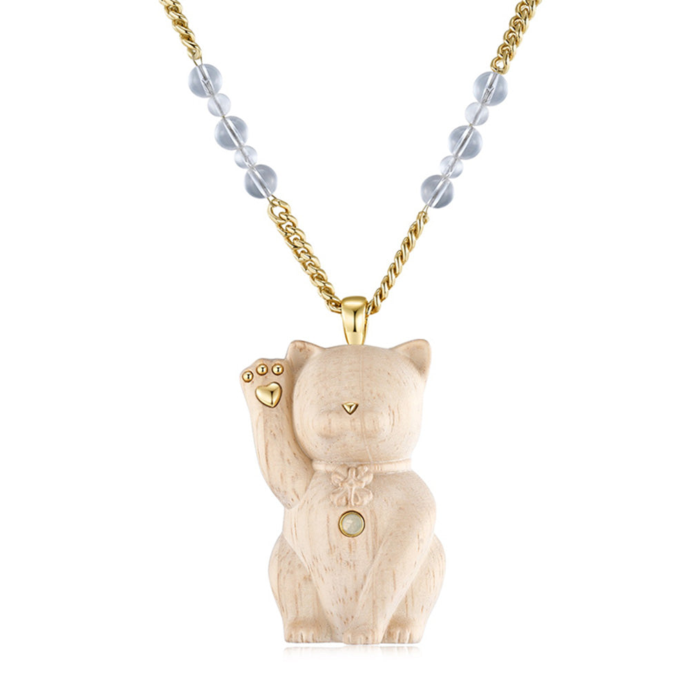 tokokkino Wooden Cat Necklace