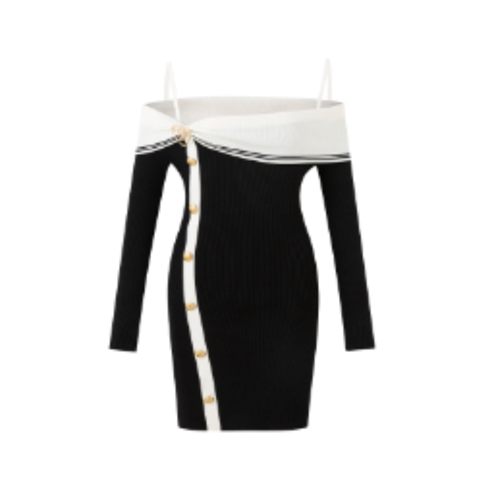 DIANA VEVINA Black Bodycon Dress
