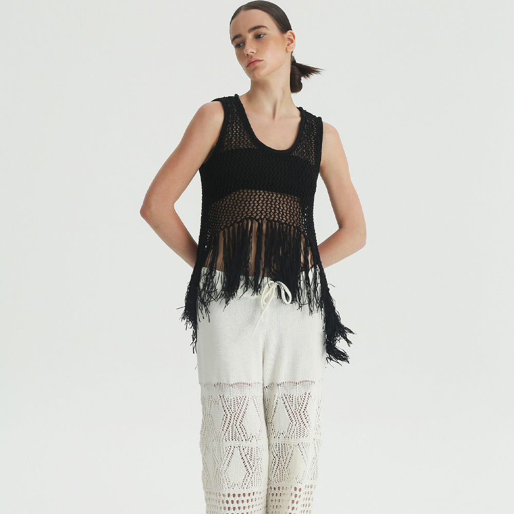 1COTHEN Sheer Wide-Leg Pants