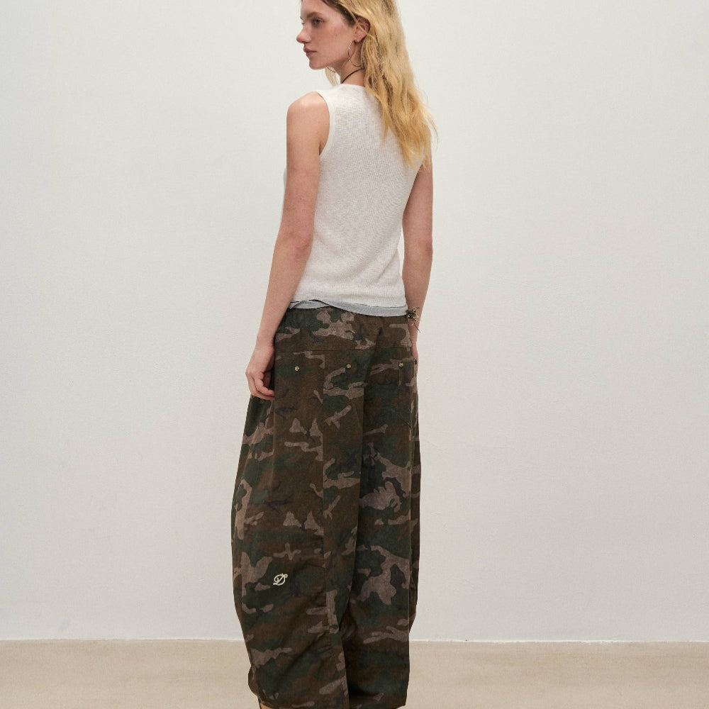Dpercent丨Camouflage wide-leg pants