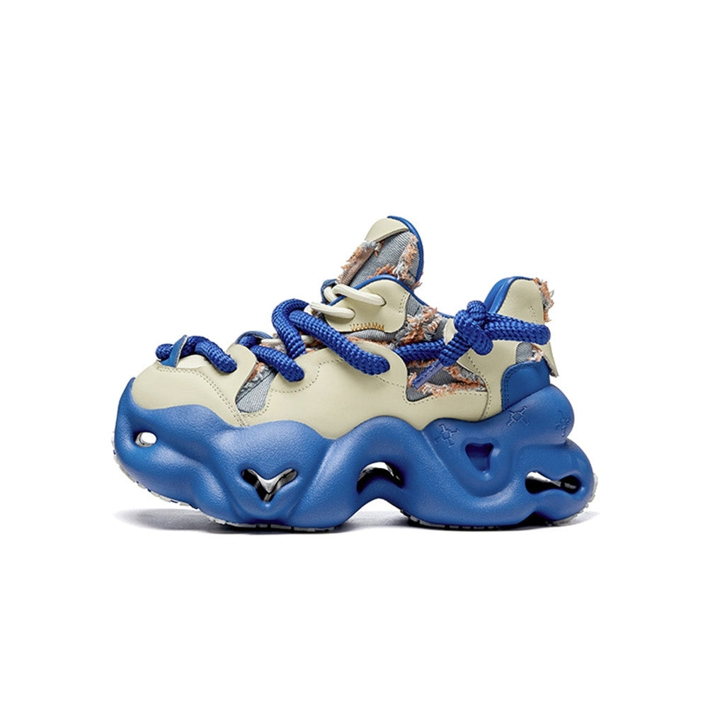 XMZY Street Style Leather Dad Shoes-Blue