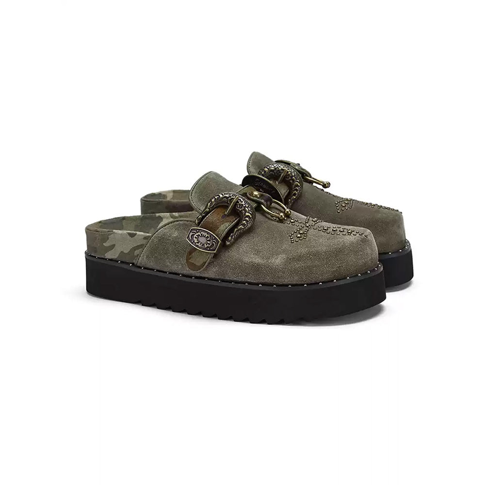 ARCADIAGYAL Cross Studded Birkenstocks
