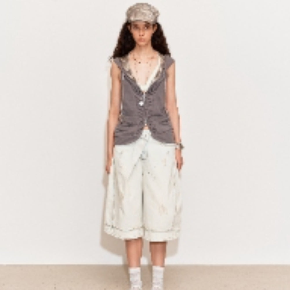 MEDIUM WELL Washed-out Denim Shorts