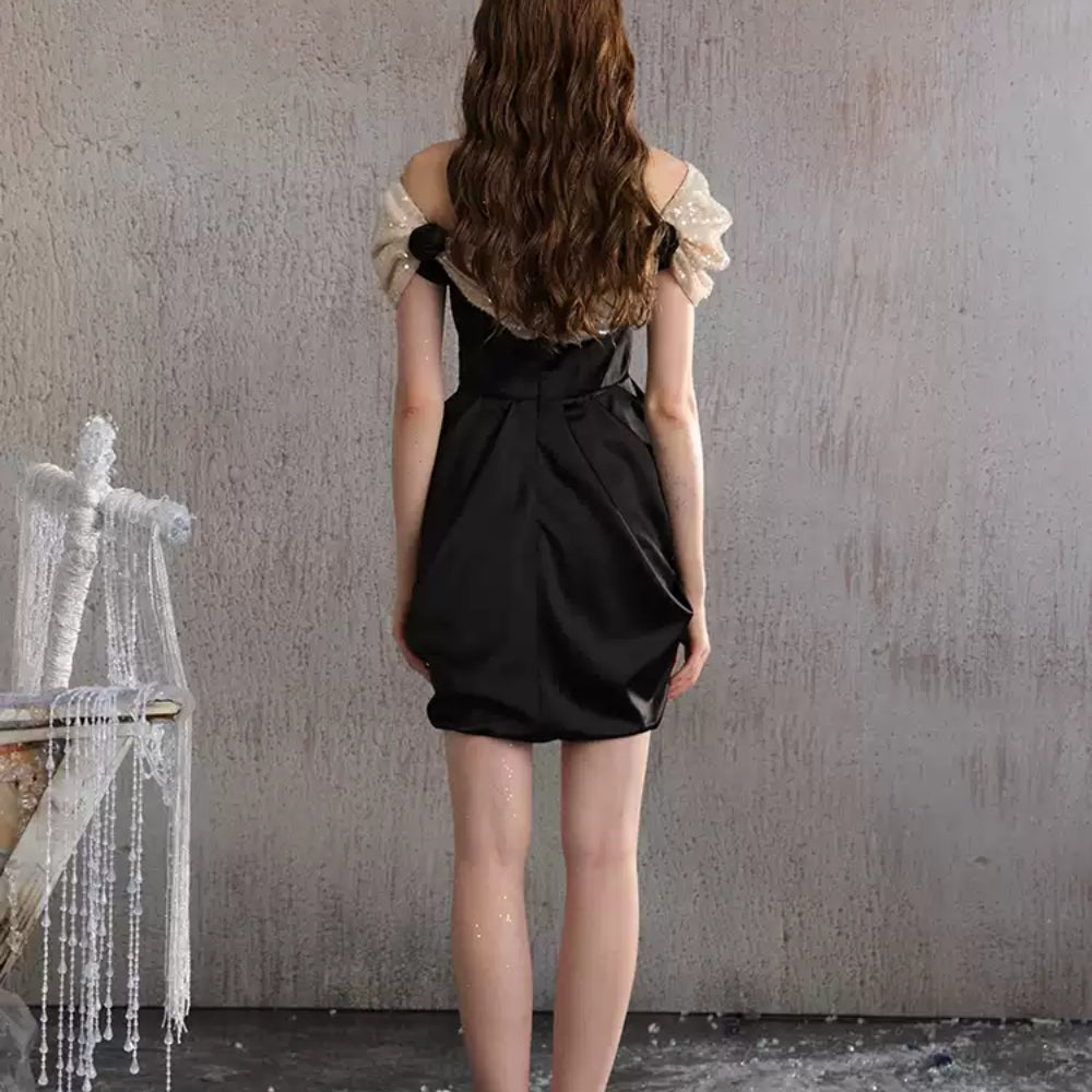 ARTE PURA Black Peplum Dress
