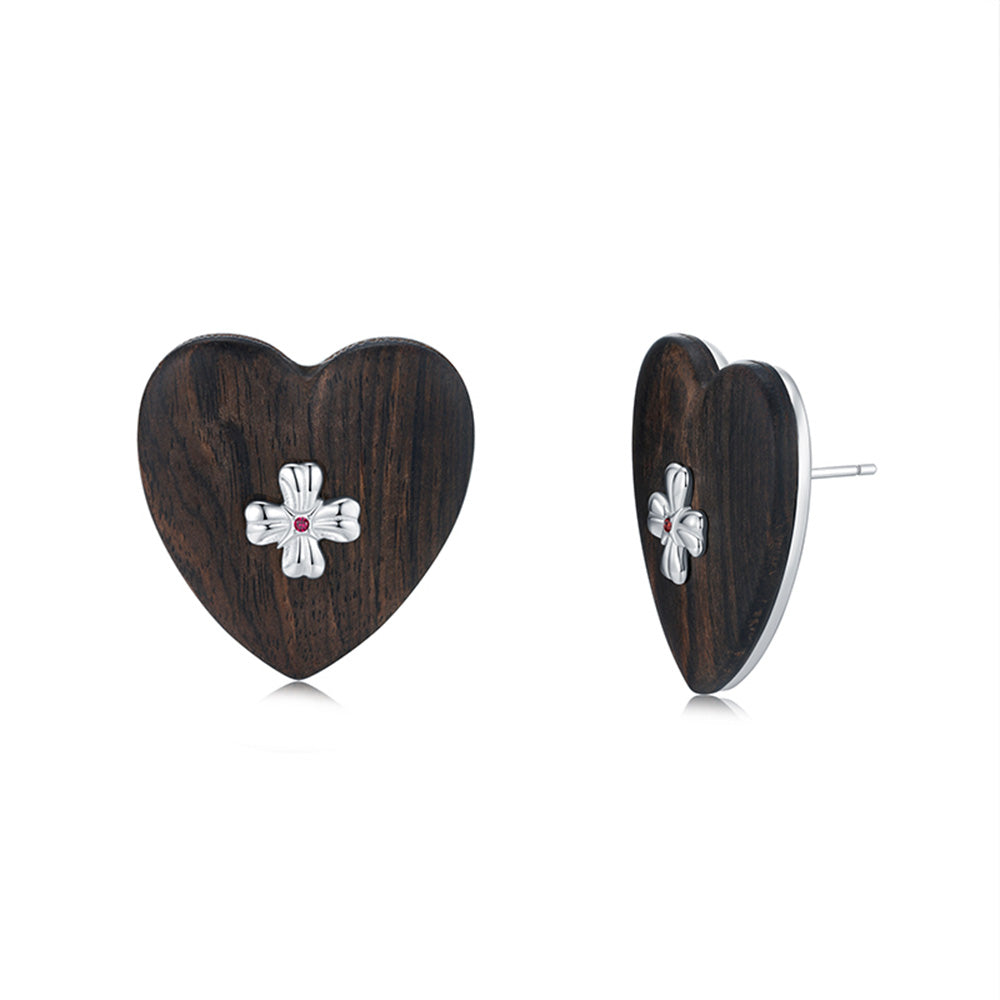 tokokkino Ebony Heart Earrings