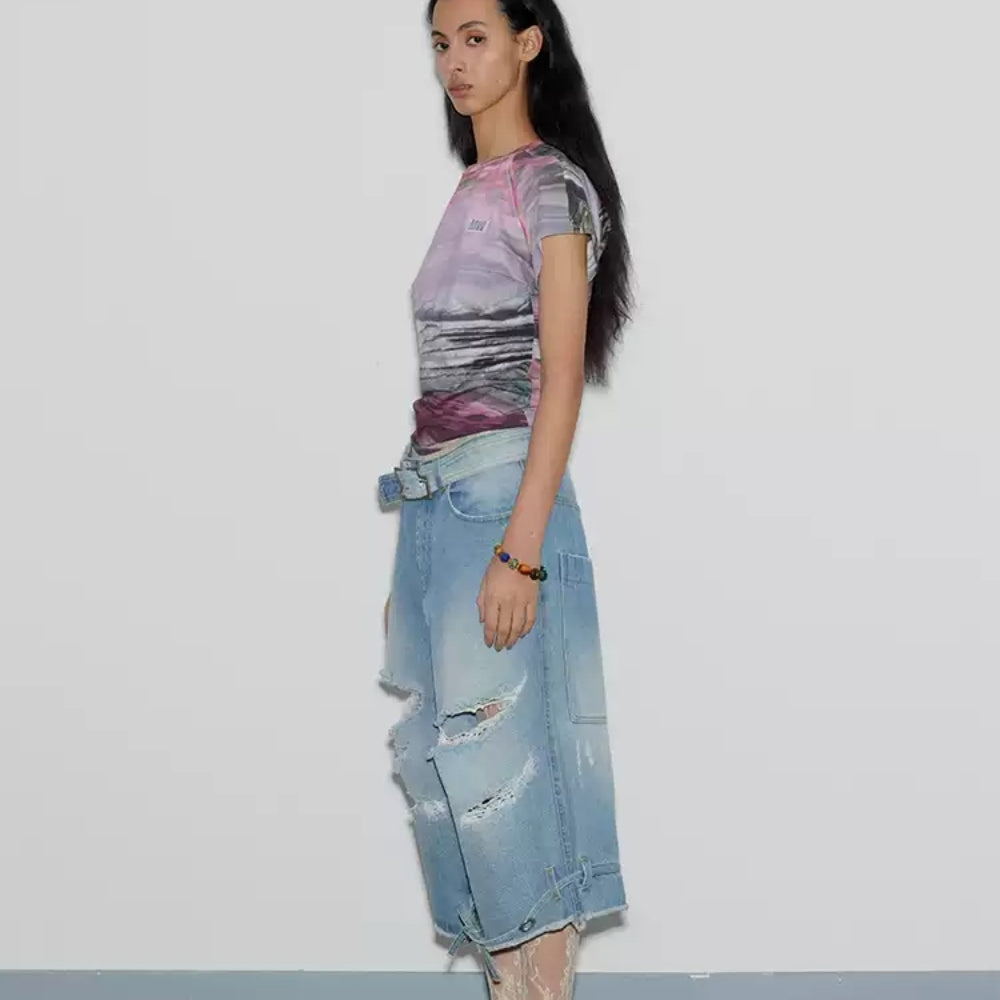 MEDIUM WELL Ripped Denim Jeans