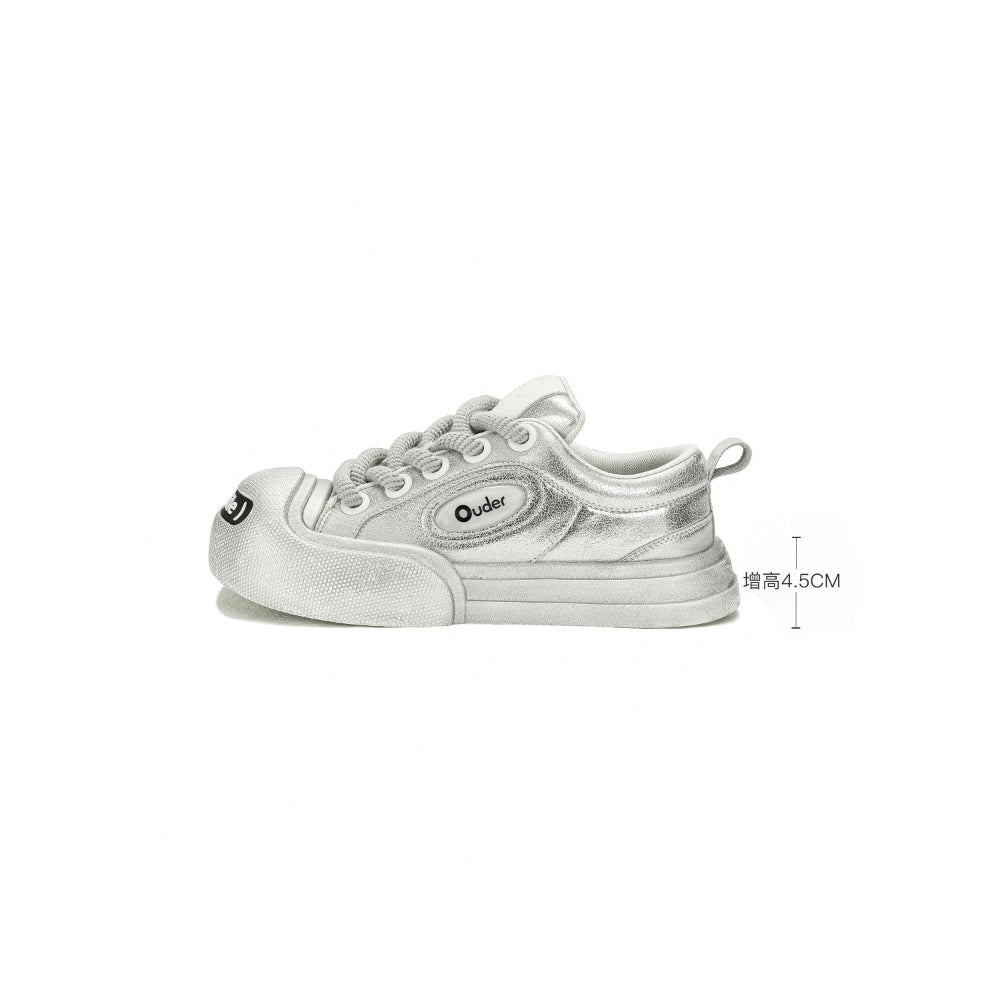 Ouder smiler open smile canvas shoes sliver
