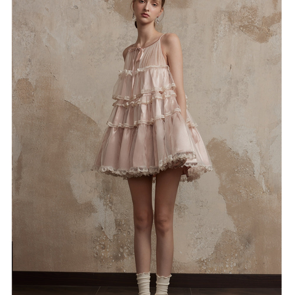 FA SOGNO Pink Lace Dress